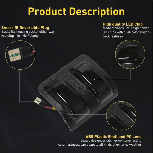 LED switchback Rearview  Mirror Marker Lights / F- 250,350,450,550 / 2008- 2016 - Picture 3 of 6